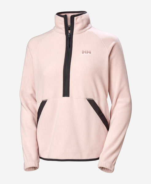 W RIG FLEECE 1/2 ZIP, Pink Cloud