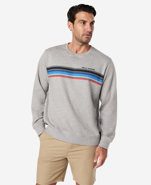 LINE UP CREW SWEAT, Grey Melange