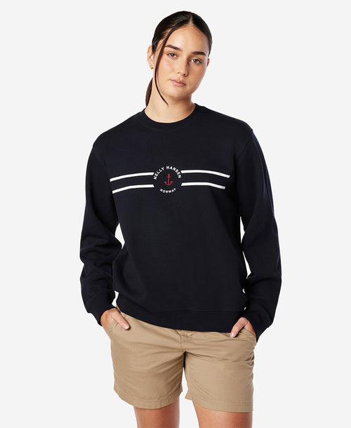 W SHACKLE CREW SWEAT, Navy